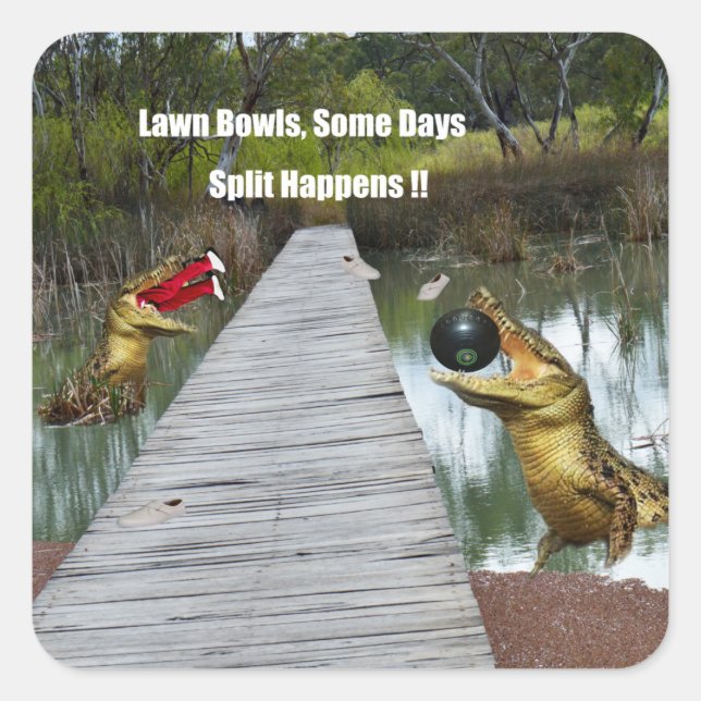 Amusant Australian Lawn Bowls Design, Stickers (Devant)