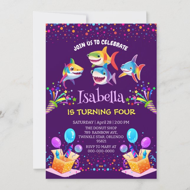 Amusant ballon de requin arc-en-ciel fête d'annive (Devant)