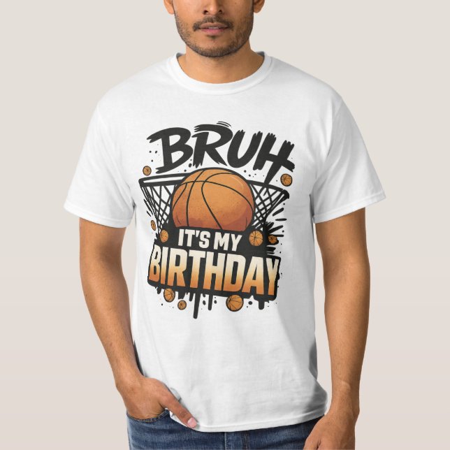 Amusant Basketball Anniversaire T-shirt Design pou (Devant)