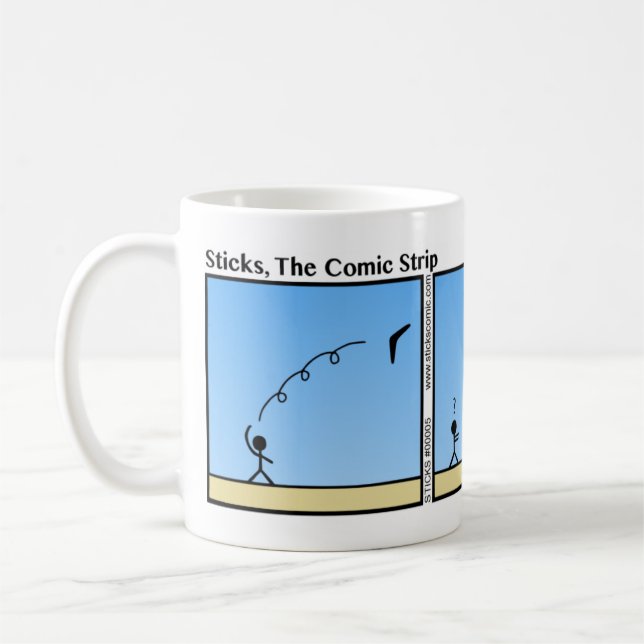 Amusant Boomerang Stickman Mug - 005 (Gauche)