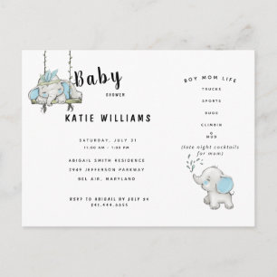 Amusant Boy Life Baby shower Invitation