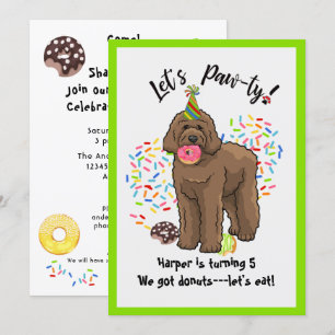 Amusant Brown Labradoodle Invitation à la fête d'a