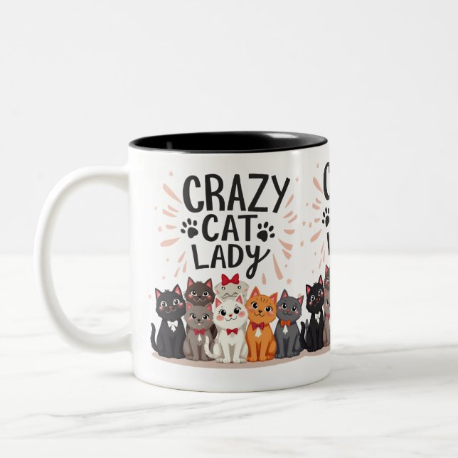 Amusant Cat Mug Wrap Amoureux de les chats cadeau  (Gauche)