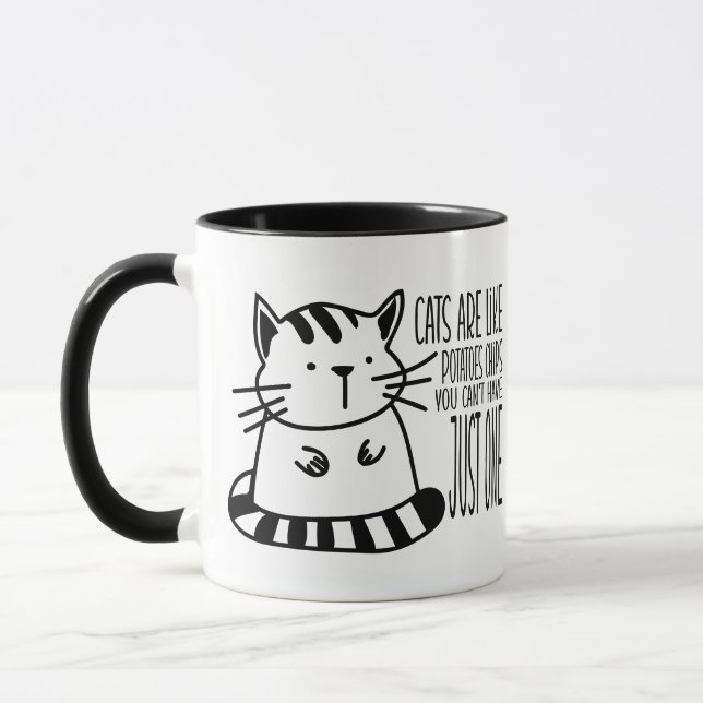 Amusant chat pun café Mug, Amoureux des chats Mug  (Gauche)