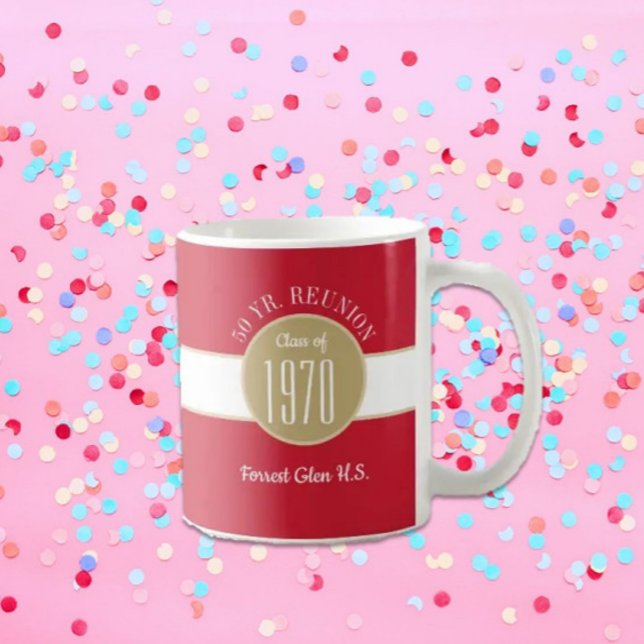 Amusant ! Classe 50 ans Réunion café tasse (More colors available! Or create your own.)