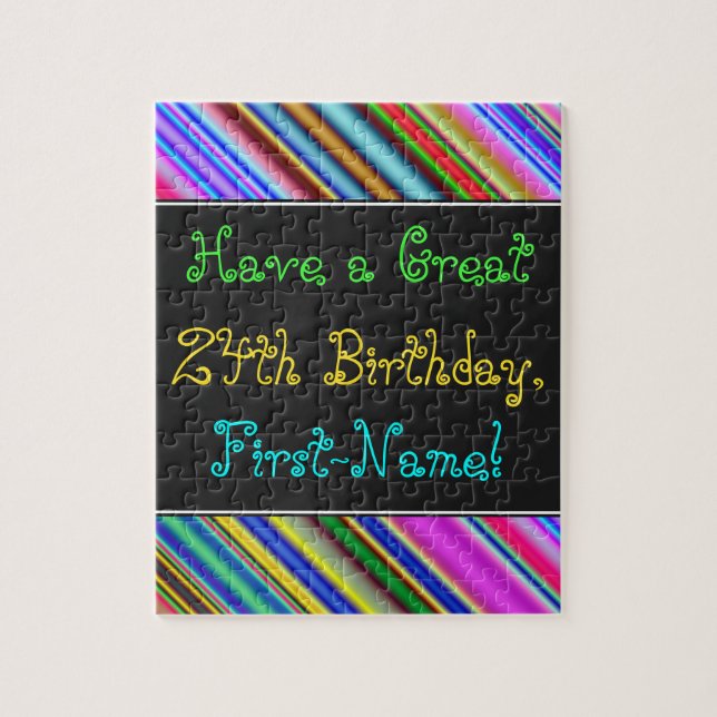 Amusant, coloré, Whimsical 24th Birthday Puzzle (Vertical)