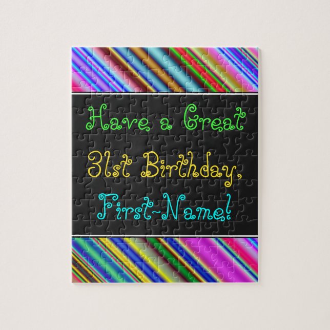 Amusant, coloré, Whimsical 31st Birthday Puzzle (Vertical)