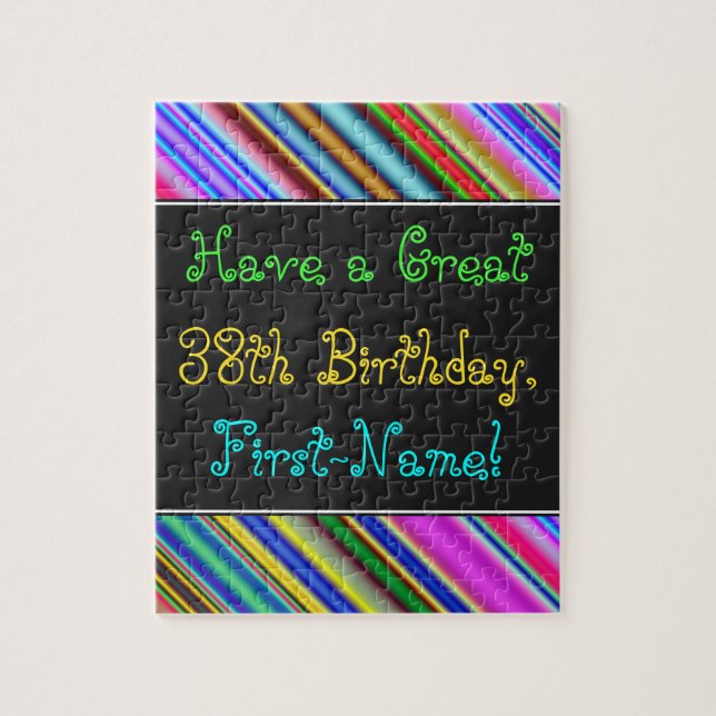 Amusant, coloré, Whimsical 38th Birthday Puzzle (Vertical)