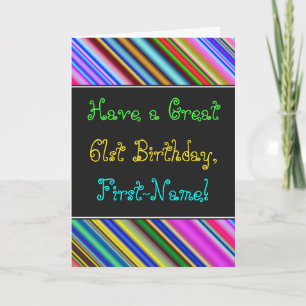 Amusant, coloré, Whimsical 61e Anniversaire Carte
