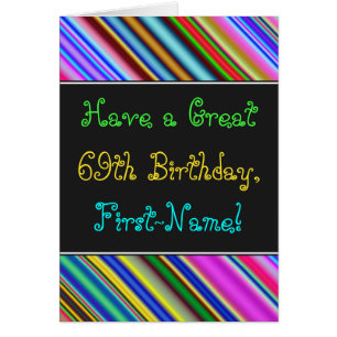 Amusant, coloré, Whimsical 69th Birthday Card
