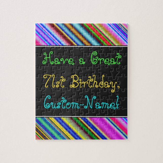 Amusant, coloré, Whimsical 71st Birthday Puzzle (Vertical)