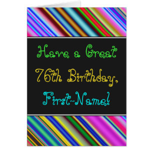 Amusant, coloré, Whimsical 76th Birthday Card