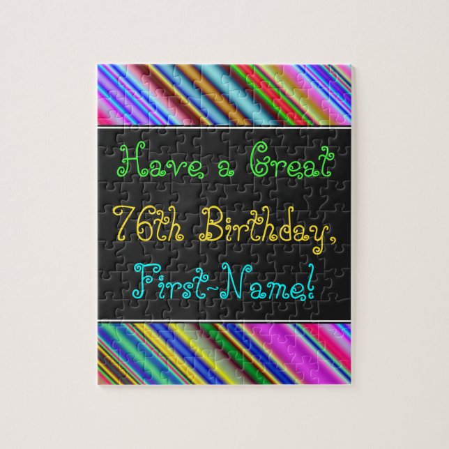 Amusant, coloré, Whimsical 76th Birthday Puzzle (Vertical)