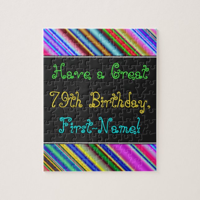 Amusant, coloré, Whimsical 79th Birthday Puzzle (Vertical)