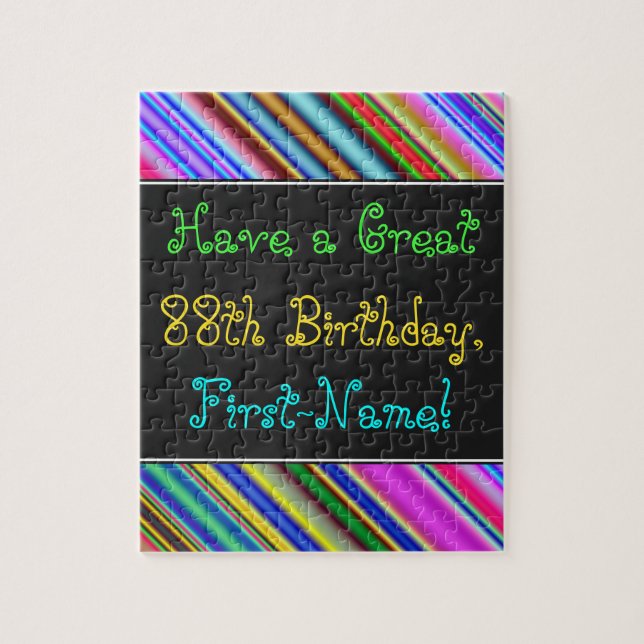 Amusant, coloré, Whimsical 88th Birthday Puzzle (Vertical)