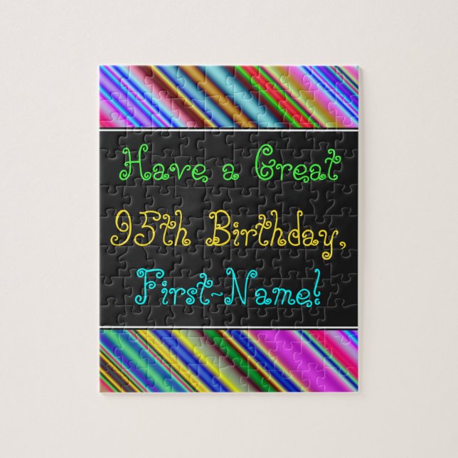 Amusant, coloré, Whimsical 95th Birthday Puzzle (Vertical)