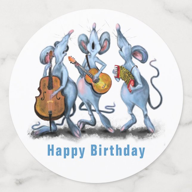 Amusant Confetti d'anniversaire avec Musique Mouse (Grand verso)