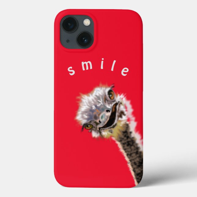 Amusant coque iphone Happy Ostrich - Smile (Verso)