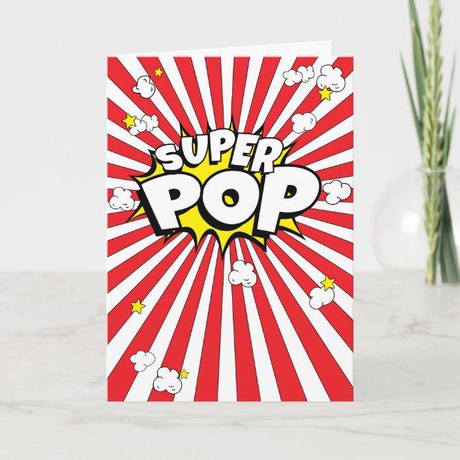 Amusant, Corny, SUPER POP ! Carte bleue Pun Popcor (Devant)