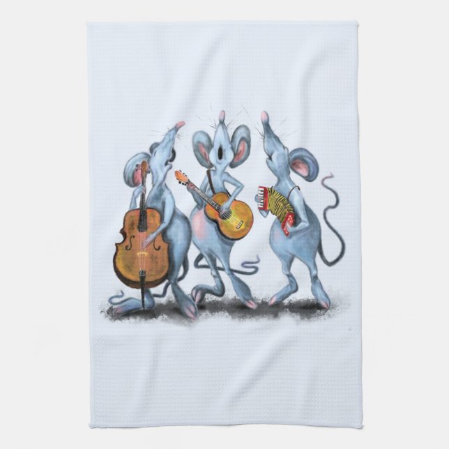 Amusant Cuisine Serviette Romantique Souris Musiqu (Vertical)