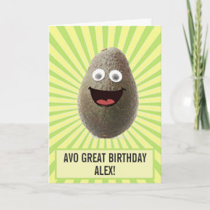 Amusant Cute Avocado Ont Une Grande Carte D'Annive