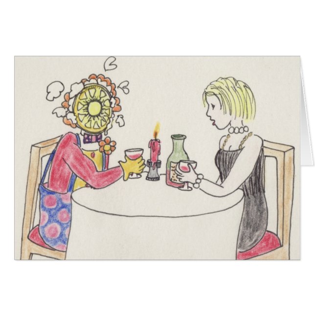 Amusant Date Clown Romance Cartoon Art Humour (Devant horizontal)