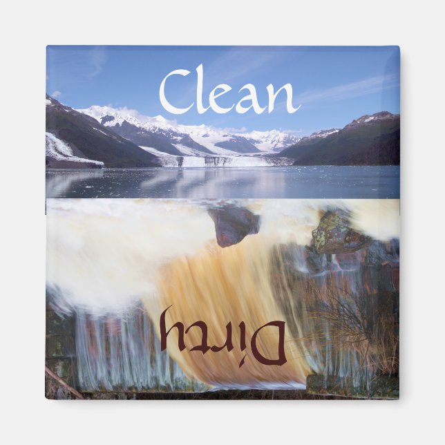 Amusant Dirty Waterfall Lave-vaisselle Magnet (Devant)