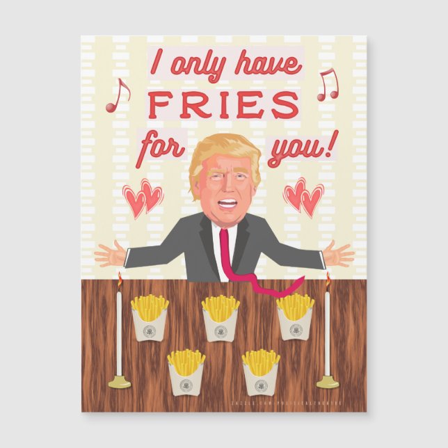 Amusant Donald Trump Fast Food Fries Saint-Valenti (Devant)