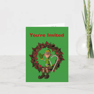 Amusant Elf Noël Fête Invitation