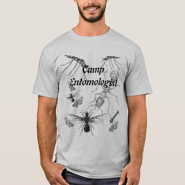 Amusant Entomologiste de camp Bug Mens T-shirt (Devant)