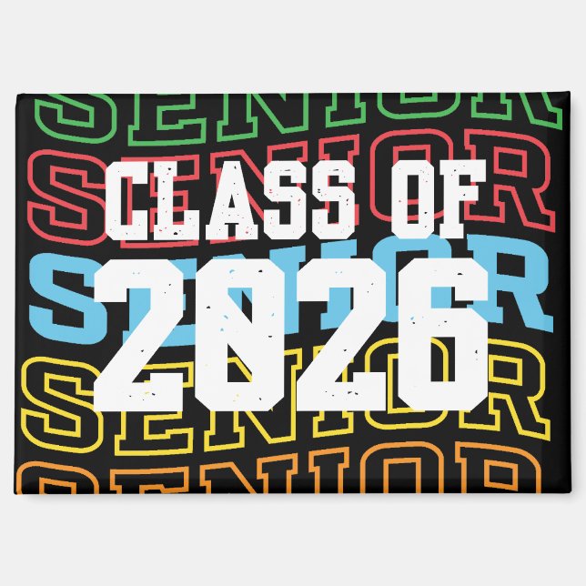 Amusant et captivant "Senior Class Of 2026" Magnet (Recto)