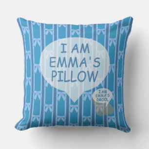 Amusant et fantaisie Je suis rayé bleu Coussin Bow