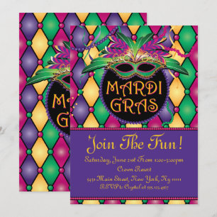 Amusant et festif, Mardi Gras Invitations