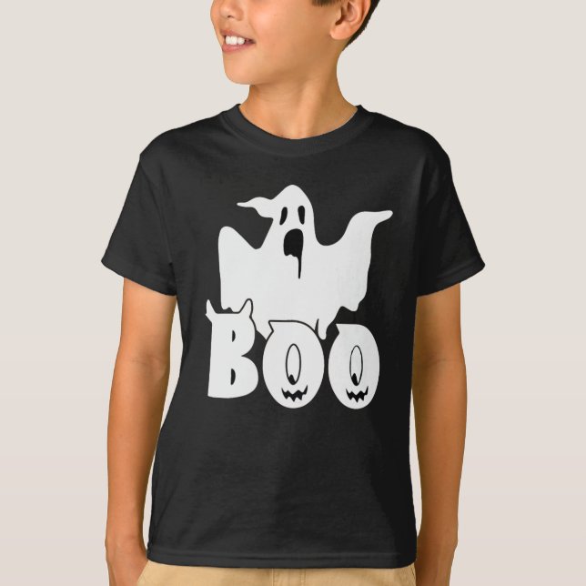 Amusant Fantôme Boo Halloween T-shirt (Devant)