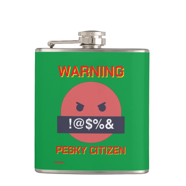 amusant flacon "AVERTISSEMENT PESKY CITIZEN" (Devant)