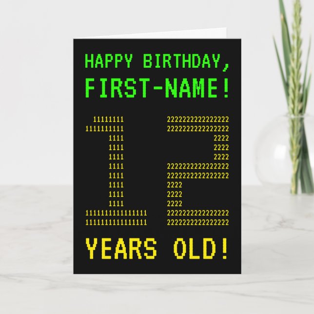 Amusant, Geeky, Nerdy "12 ANS !" Carte d'anniversa (Devant)