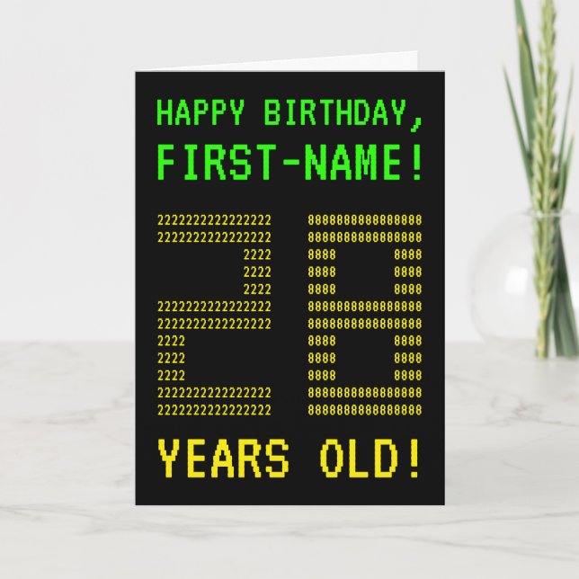 Amusant, Geeky, Nerdy "28 ANS !" Carte d'anniversa (Devant)