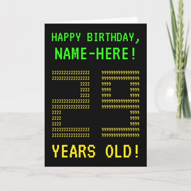 Amusant, Geeky, Nerdy "29 ANS !" Carte d'anniversa (Devant)