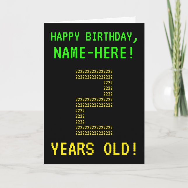 Amusant, Geeky, Nerdy "2 ANS !" Carte d'anniversai (Devant)