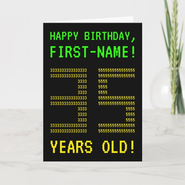 Amusant, Geeky, Nerdy "35 ANS !" Carte d'anniversa (Devant)