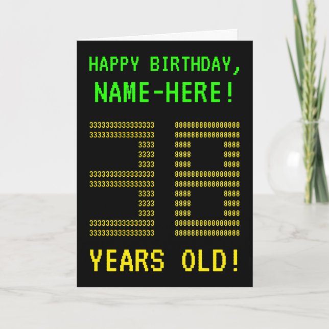 Amusant, Geeky, Nerdy "38 ANS !" Carte d'anniversa (Devant)