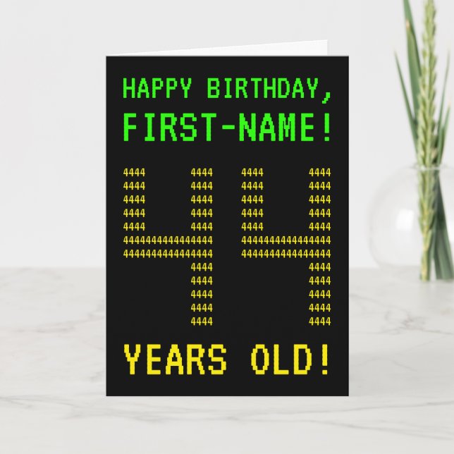 Amusant, Geeky, Nerdy "44 ANS !" Carte d'anniversa (Devant)