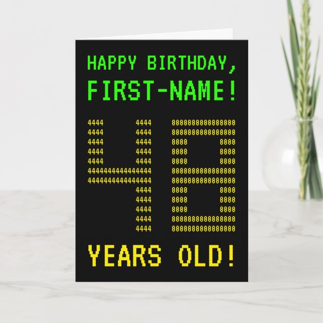 Amusant, Geeky, Nerdy "48 ANS !" Carte d'anniversa (Devant)
