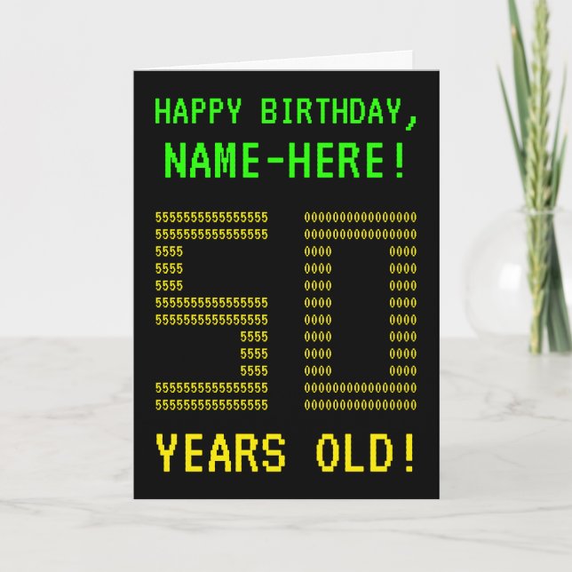 Amusant, Geeky, Nerdy "50 ANS !" Carte d'anniversa (Devant)