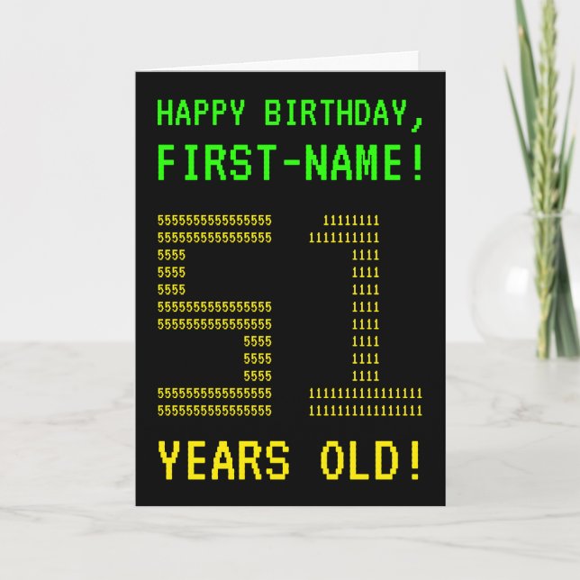Amusant, Geeky, Nerdy "51 ANS !" Carte d'anniversa (Devant)