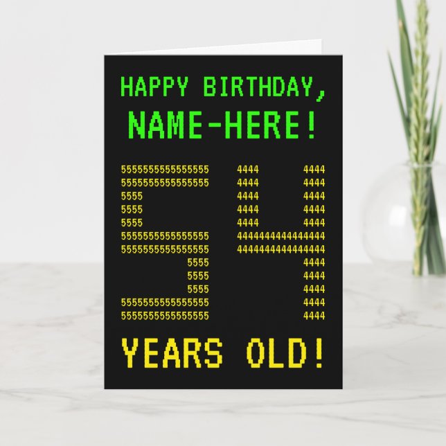 Amusant, Geeky, Nerdy "54 ANS !" Carte d'anniversa (Devant)
