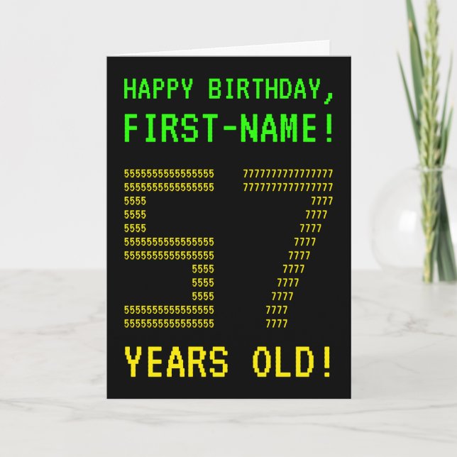 Amusant, Geeky, Nerdy "57 ANS !" Carte d'anniversa (Devant)
