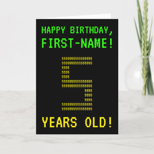 Amusant, Geeky, Nerdy "5 ANS !" Carte d'anniversai