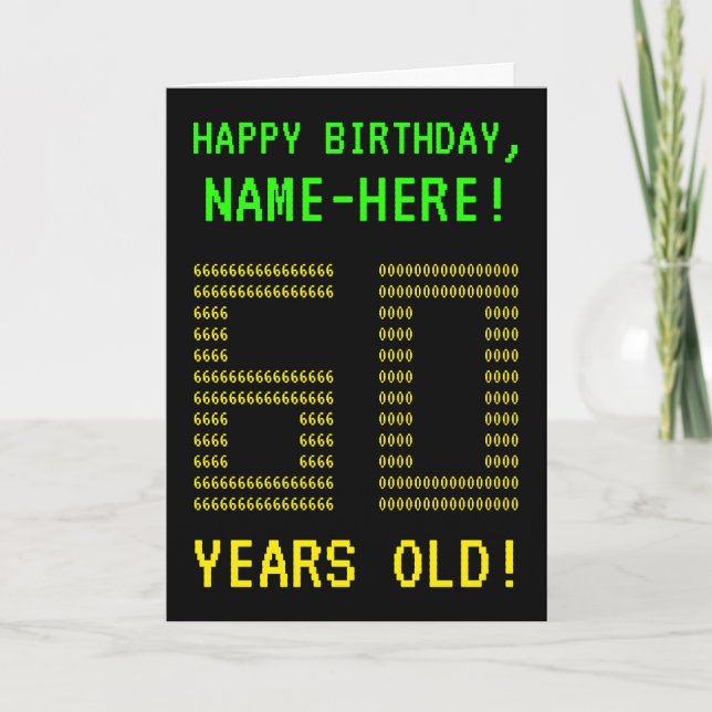 Amusant, Geeky, Nerdy "60 ANS !" Carte d'anniversa (Devant)