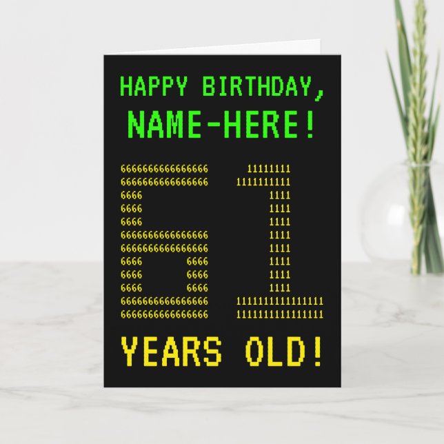 Amusant, Geeky, Nerdy "61 ANS !" Carte d'anniversa (Devant)
